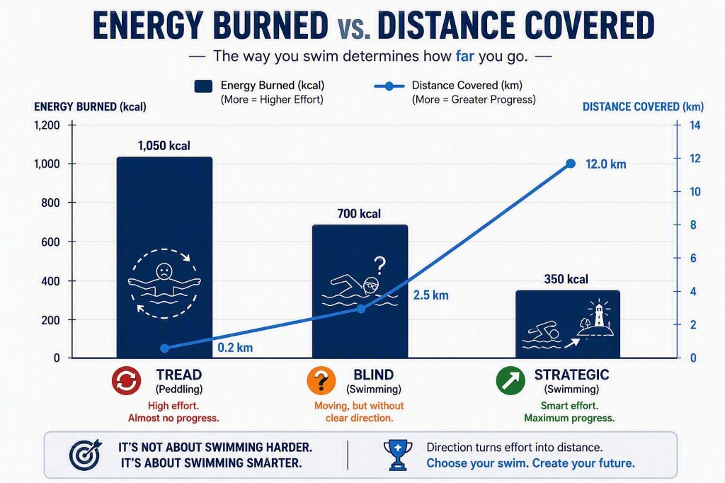 Energy Burned vs Distance Covered — Direction turns effort into distance