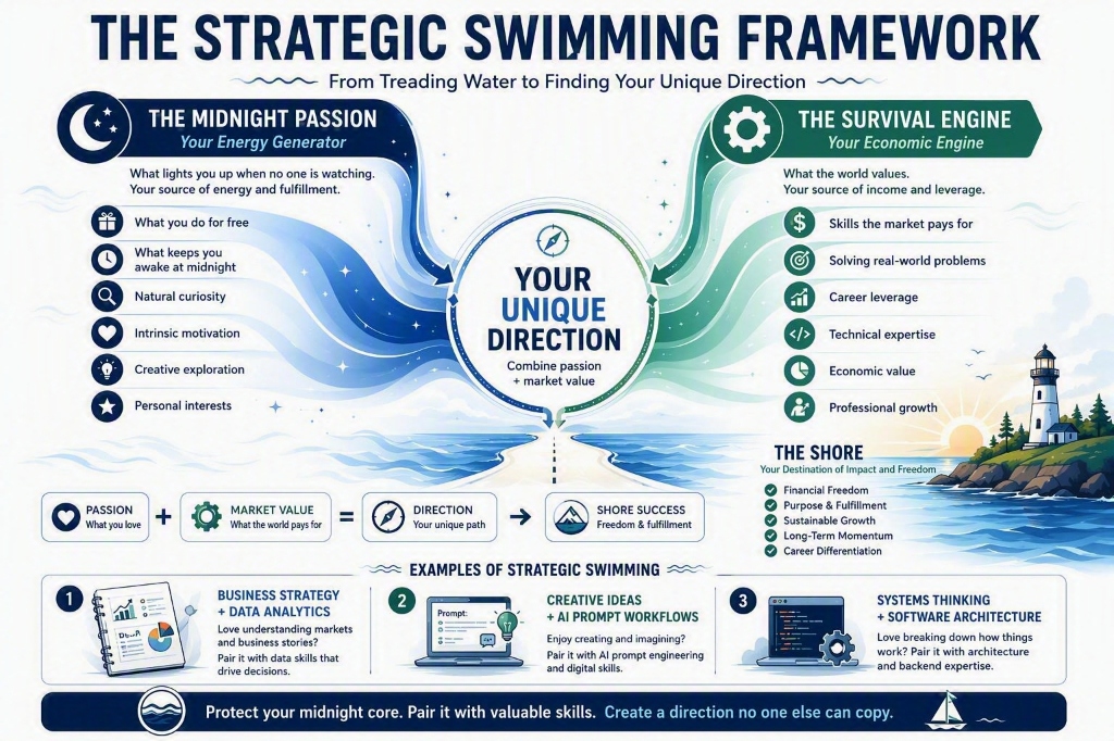 The Strategic Swimming Framework — Combining Midnight Passion with the Survival Engine